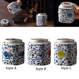 Maxbell Decorative Porcelain Jar Oriental Style Figurine Coffee Table Tea Canister Style A