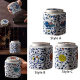 Maxbell Decorative Porcelain Jar Oriental Style Figurine Coffee Table Tea Canister Style A
