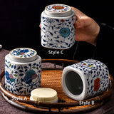 Maxbell Decorative Porcelain Jar Oriental Style Figurine Coffee Table Tea Canister Style A