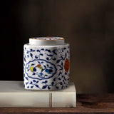 Maxbell Decorative Porcelain Jar Oriental Style Figurine Coffee Table Tea Canister Style B