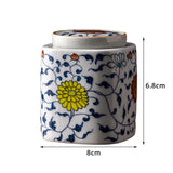 Maxbell Decorative Porcelain Jar Oriental Style Figurine Coffee Table Tea Canister Style C