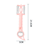 Maxbell Double Planing Grater Manual Bottle Opener Kitchen Gadget for Cheese Carrot Pink