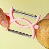 Maxbell Double Planing Grater Manual Bottle Opener Kitchen Gadget for Cheese Carrot Pink
