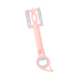 Maxbell Double Planing Grater Manual Bottle Opener Kitchen Gadget for Cheese Carrot Pink