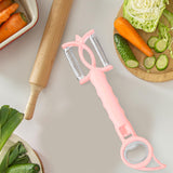 Maxbell Double Planing Grater Manual Bottle Opener Kitchen Gadget for Cheese Carrot Pink