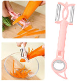 Maxbell Double Planing Grater Manual Bottle Opener Kitchen Gadget for Cheese Carrot Pink