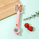 Maxbell Double Planing Grater Manual Bottle Opener Kitchen Gadget for Cheese Carrot Pink