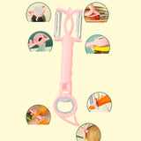 Maxbell Double Planing Grater Manual Bottle Opener Kitchen Gadget for Cheese Carrot Pink