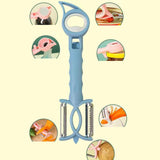 Maxbell Double Planing Grater Manual Bottle Opener Kitchen Gadget for Cheese Carrot Blue