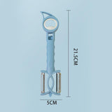 Maxbell Double Planing Grater Manual Bottle Opener Kitchen Gadget for Cheese Carrot Blue