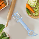 Maxbell Double Planing Grater Manual Bottle Opener Kitchen Gadget for Cheese Carrot Blue