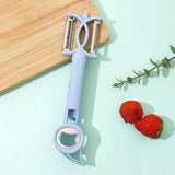 Maxbell Double Planing Grater Manual Bottle Opener Kitchen Gadget for Cheese Carrot Blue