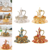 Maxbell Vintage Turkish Coffee Pot Set Model Medium Tea Sets Drinkware Wedding Gift Argent White