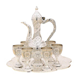 Maxbell Vintage Turkish Coffee Pot Set Model Medium Tea Sets Drinkware Wedding Gift Argent White