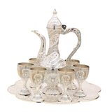 Maxbell Vintage Turkish Coffee Pot Set Model Medium Tea Sets Drinkware Wedding Gift Argent White