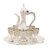 Maxbell Vintage Turkish Coffee Pot Set Model Medium Tea Sets Drinkware Wedding Gift Argent White