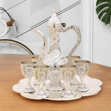 Maxbell Vintage Turkish Coffee Pot Set Model Medium Tea Sets Drinkware Wedding Gift Argent White