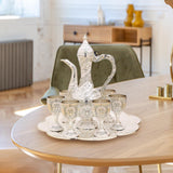 Maxbell Vintage Turkish Coffee Pot Set Model Medium Tea Sets Drinkware Wedding Gift Argent White