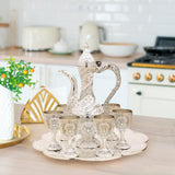 Maxbell Vintage Turkish Coffee Pot Set Model Medium Tea Sets Drinkware Wedding Gift Argent White