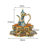 Maxbell Vintage Turkish Coffee Pot Set Model Medium Tea Sets Drinkware Wedding Gift Blue