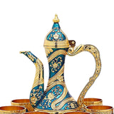 Maxbell Vintage Turkish Coffee Pot Set Model Medium Tea Sets Drinkware Wedding Gift Blue