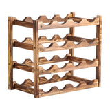 Maxbell Modern Bottle Rack Freestanding Display Shelf Stand for basement 4 Tier