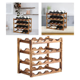 Maxbell Modern Bottle Rack Freestanding Display Shelf Stand for basement 4 Tier