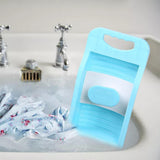 Maxbell Small Washing Board Cleaning Tool Non Slip for Household Dormitory Socks Blue