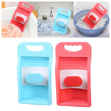 Maxbell Small Washing Board Cleaning Tool Non Slip for Household Dormitory Socks Blue