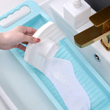 Maxbell Small Washing Board Cleaning Tool Non Slip for Household Dormitory Socks Blue