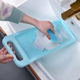 Maxbell Small Washing Board Cleaning Tool Non Slip for Household Dormitory Socks Blue