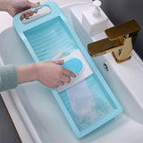 Maxbell Small Washing Board Cleaning Tool Non Slip for Household Dormitory Socks Blue