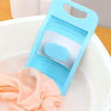 Maxbell Small Washing Board Cleaning Tool Non Slip for Household Dormitory Socks Blue