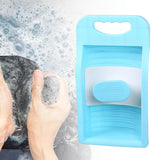 Maxbell Small Washing Board Cleaning Tool Non Slip for Household Dormitory Socks Blue