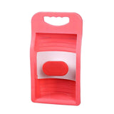 Maxbell Small Washing Board Cleaning Tool Non Slip for Household Dormitory Socks Pink