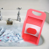 Maxbell Small Washing Board Cleaning Tool Non Slip for Household Dormitory Socks Pink
