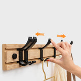 Maxbell Wall Mounted Coat Rack Coat Rack Coat Hook for Farmhouse Entryway Coats Wood 6 Hooks
