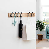 Maxbell Wall Mounted Coat Rack Coat Rack Coat Hook for Farmhouse Entryway Coats Wood 6 Hooks