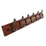 Maxbell Wall Mounted Coat Rack Coat Rack Coat Hook for Farmhouse Entryway Coats Brown 6 Hooks