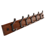 Maxbell Wall Mounted Coat Rack Coat Rack Coat Hook for Farmhouse Entryway Coats Brown 6 Hooks