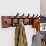 Maxbell Wall Mounted Coat Rack Coat Rack Coat Hook for Farmhouse Entryway Coats Brown 6 Hooks