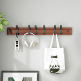 Maxbell Wall Mounted Coat Rack Coat Rack Coat Hook for Farmhouse Entryway Coats Brown 6 Hooks
