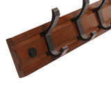 Maxbell Wall Mounted Coat Rack Coat Rack Coat Hook for Farmhouse Entryway Coats Brown 6 Hooks