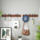 Maxbell Wall Mounted Coat Rack Coat Rack Coat Hook for Farmhouse Entryway Coats Brown 6 Hooks