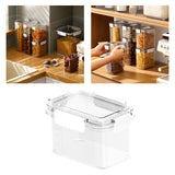 Maxbell Clear Airtight Food Storage Container with lock Lids for Cereal Rice 0.6L