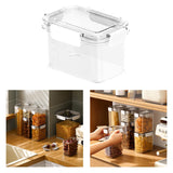 Maxbell Clear Airtight Food Storage Container with lock Lids for Cereal Rice 0.6L
