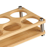 Maxbell 6 Holes Shot Glass Tray Holder Wooden Drink Cup Storage Holder for Party