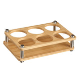 Maxbell 6 Holes Shot Glass Tray Holder Wooden Drink Cup Storage Holder for Party