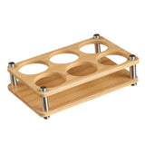 Maxbell 6 Holes Shot Glass Tray Holder Wooden Drink Cup Storage Holder for Party