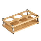 Maxbell 6 Holes Shot Glass Tray Holder Wooden Drink Cup Storage Holder for Party